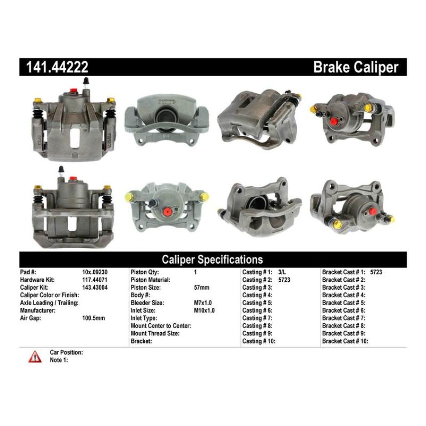CENTRIC PARTS 141.44222 Centric Semi-Loaded Brake Caliper