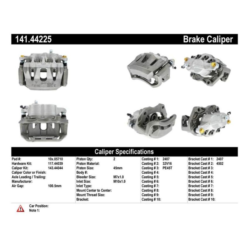 CENTRIC PARTS 141.44225 Centric Semi-Loaded Brake Caliper