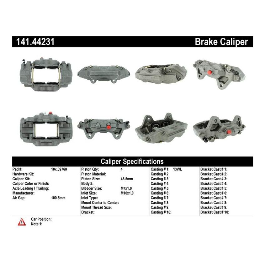 CENTRIC PARTS 141.44231 Centric Semi-Loaded Brake Caliper