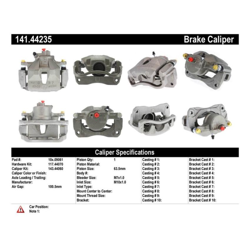 CENTRIC PARTS 141.44235 Centric Semi-Loaded Brake Caliper