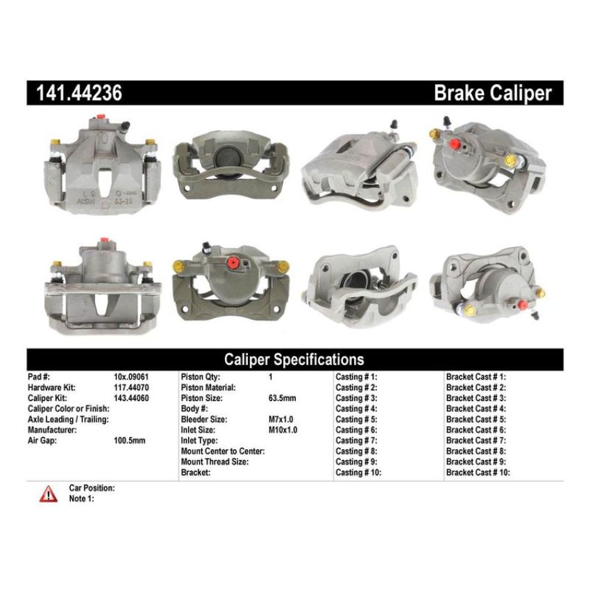 CENTRIC PARTS 141.44236 Centric Semi-Loaded Brake Caliper