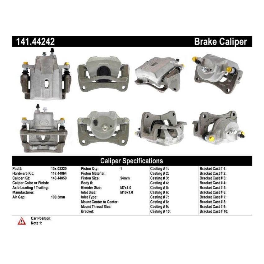 CENTRIC PARTS 141.44242 Centric Semi-Loaded Brake Caliper with New Phenolic Pistons
