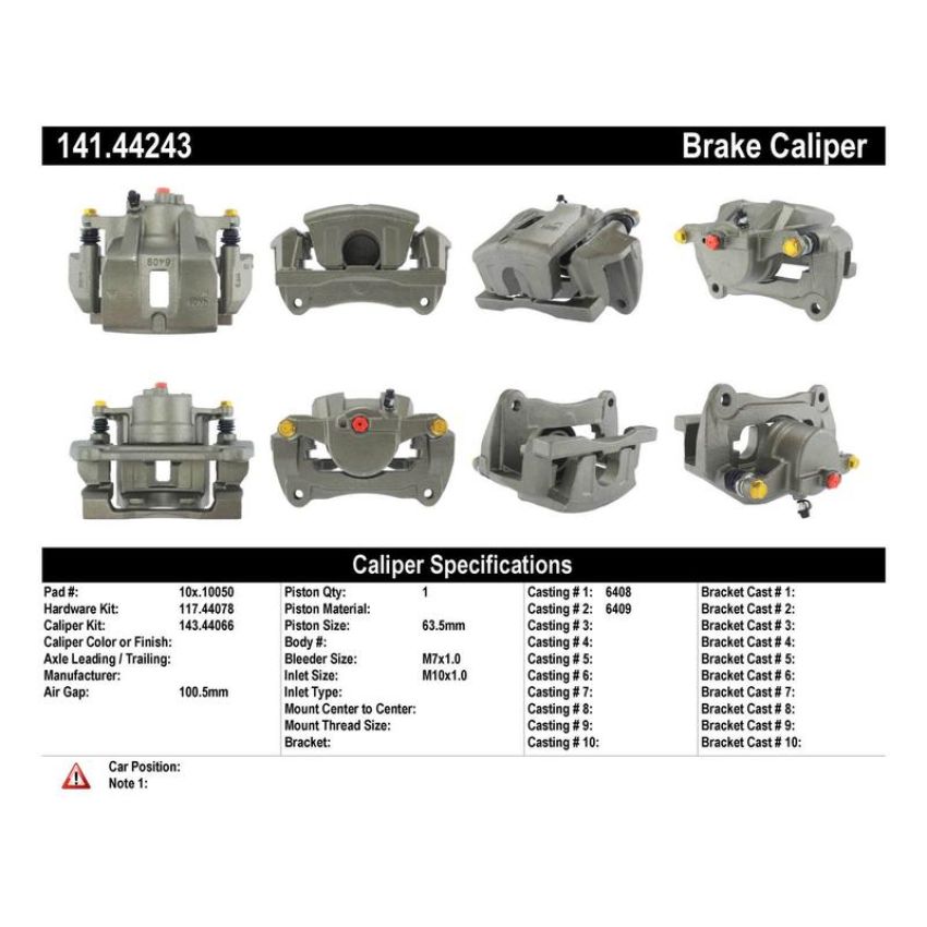 CENTRIC PARTS 141.44243 Centric Semi-Loaded Brake Caliper