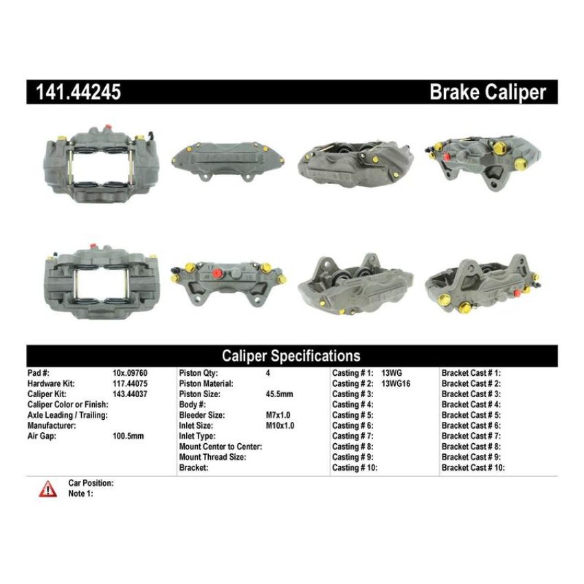 CENTRIC PARTS 141.44245 Centric Semi-Loaded Brake Caliper