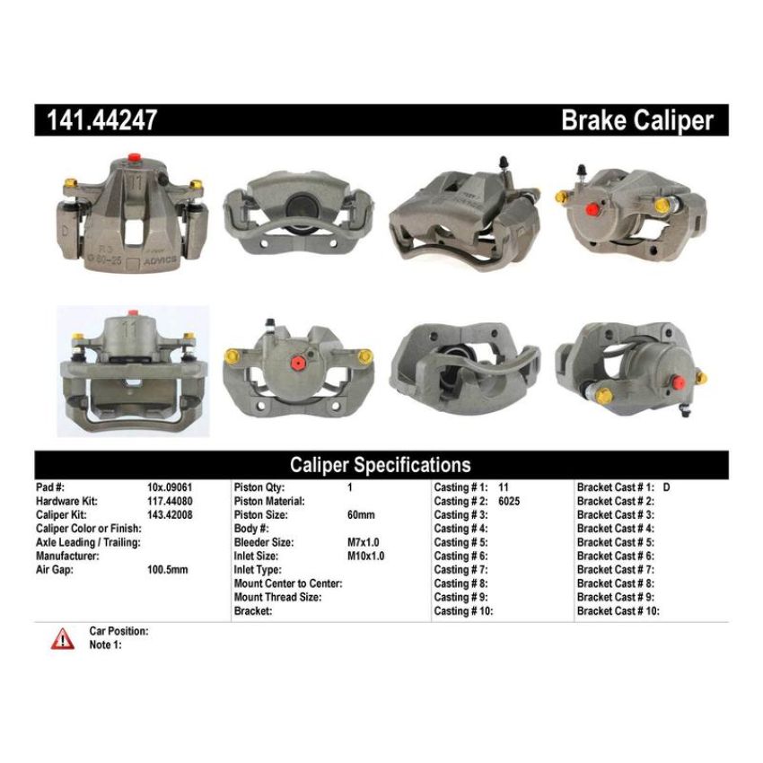 CENTRIC PARTS 141.44247 Centric Semi-Loaded Brake Caliper