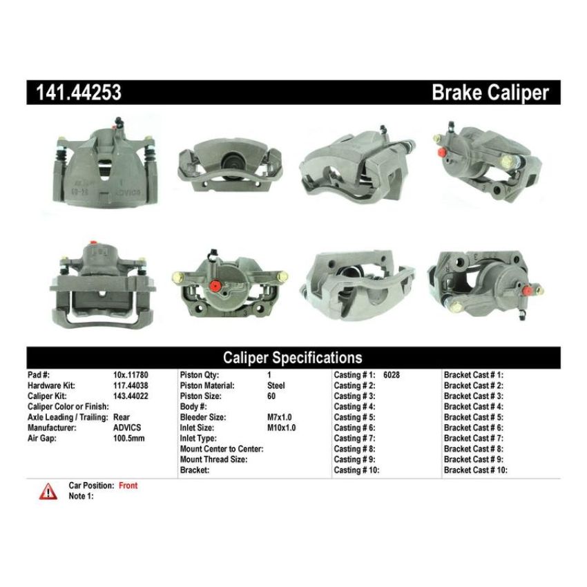 CENTRIC PARTS 141.44253 Centric Semi-Loaded Brake Caliper