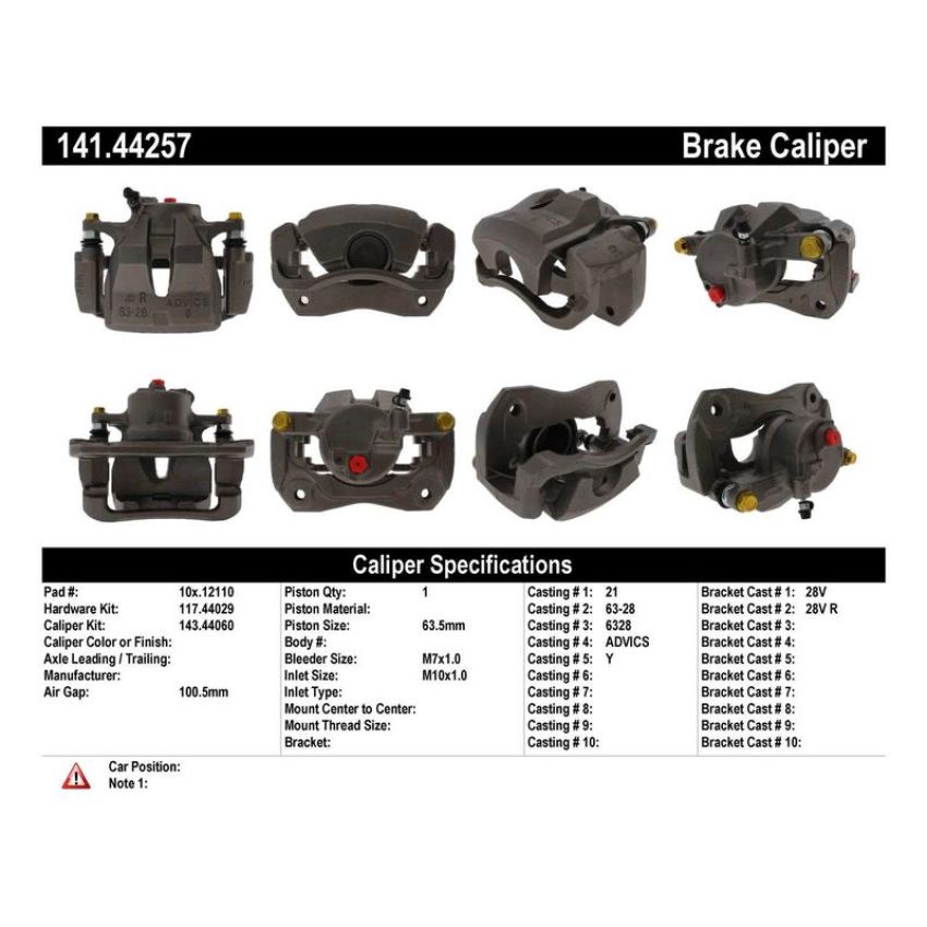 CENTRIC PARTS 141.44257 Centric Semi-Loaded Brake Caliper
