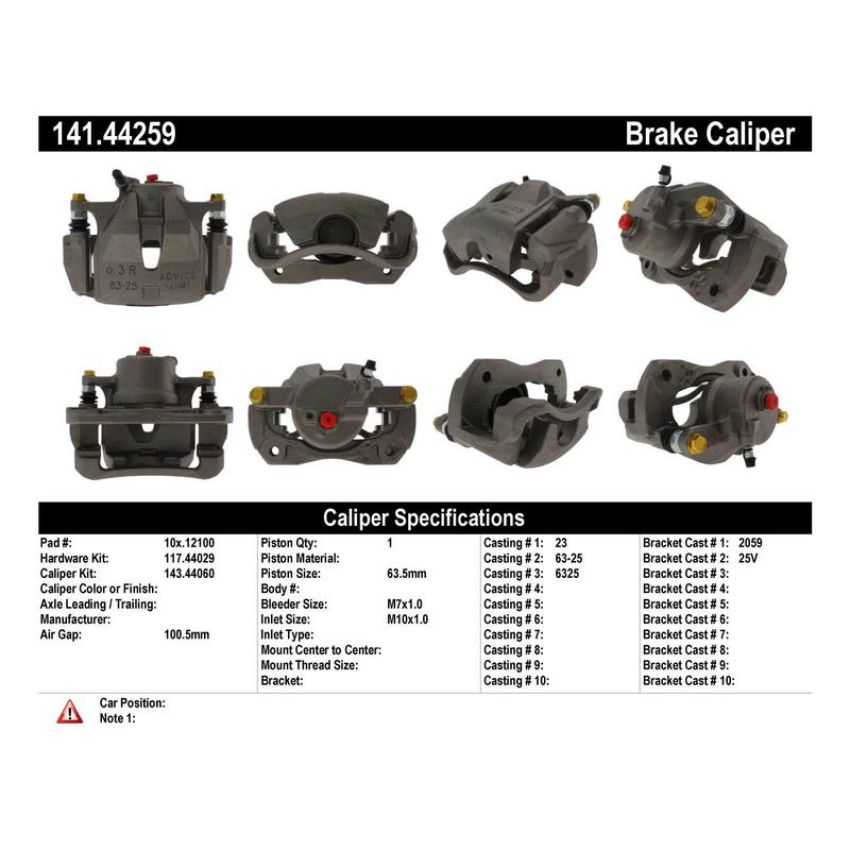 CENTRIC PARTS 141.44259 Centric Semi-Loaded Brake Caliper