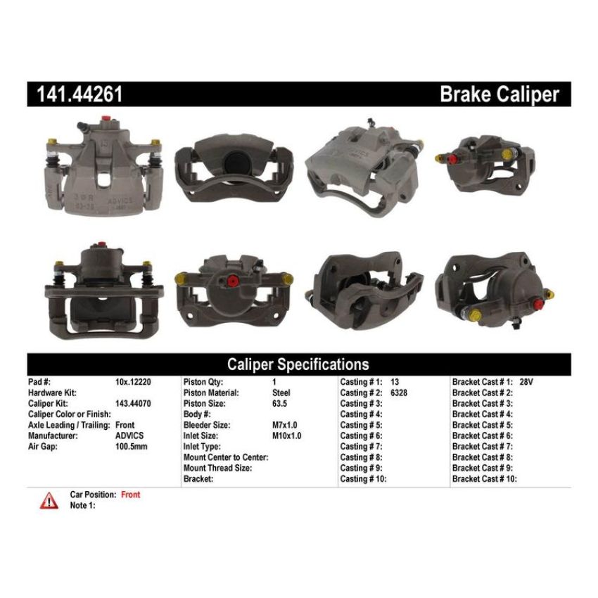 CENTRIC PARTS 141.44261 Centric Semi-Loaded Brake Caliper