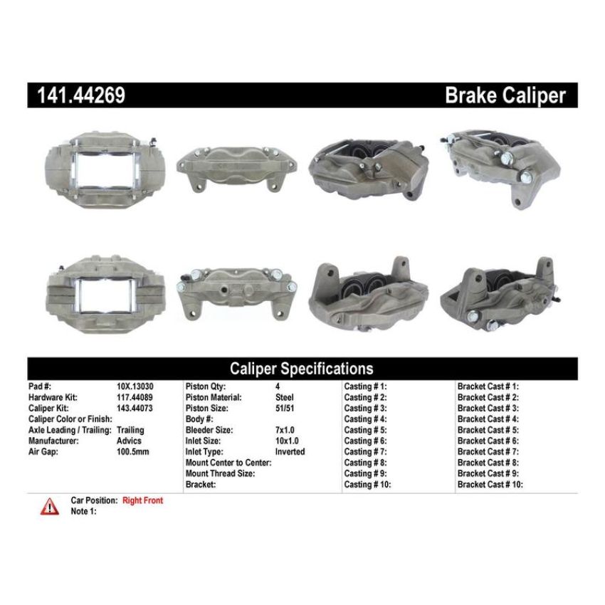 CENTRIC PARTS 141.44269 Centric Semi-Loaded Brake Caliper