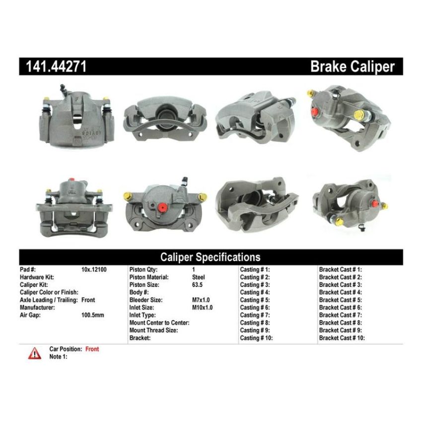 CENTRIC PARTS 141.44271 Centric Semi-Loaded Brake Caliper