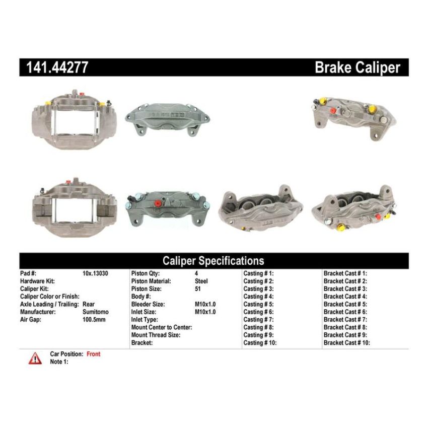 CENTRIC PARTS 141.44277 Centric Semi-Loaded Brake Caliper
