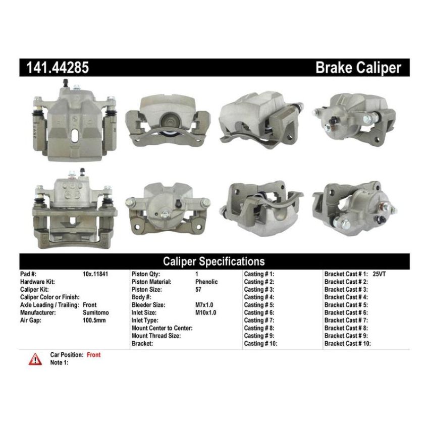 CENTRIC PARTS 141.44285 Centric Semi-Loaded Brake Caliper