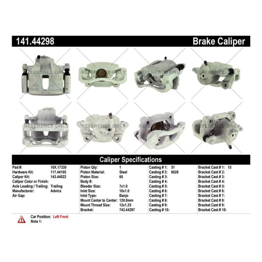 CENTRIC PARTS 141.44298 Centric Semi-Loaded Brake Caliper