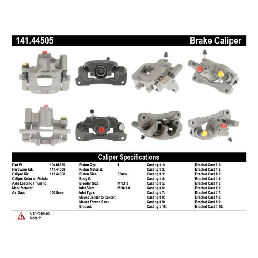 CENTRIC PARTS 141.44505 Centric Semi-Loaded Brake Caliper