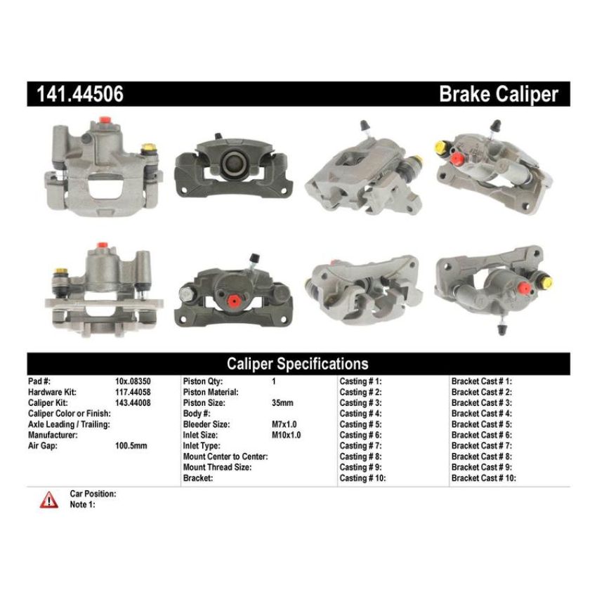 CENTRIC PARTS 141.44506 Centric Semi-Loaded Brake Caliper