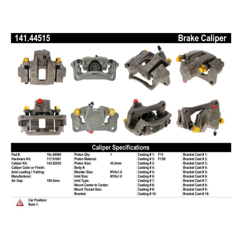 CENTRIC PARTS 141.44515 Centric Semi-Loaded Brake Caliper
