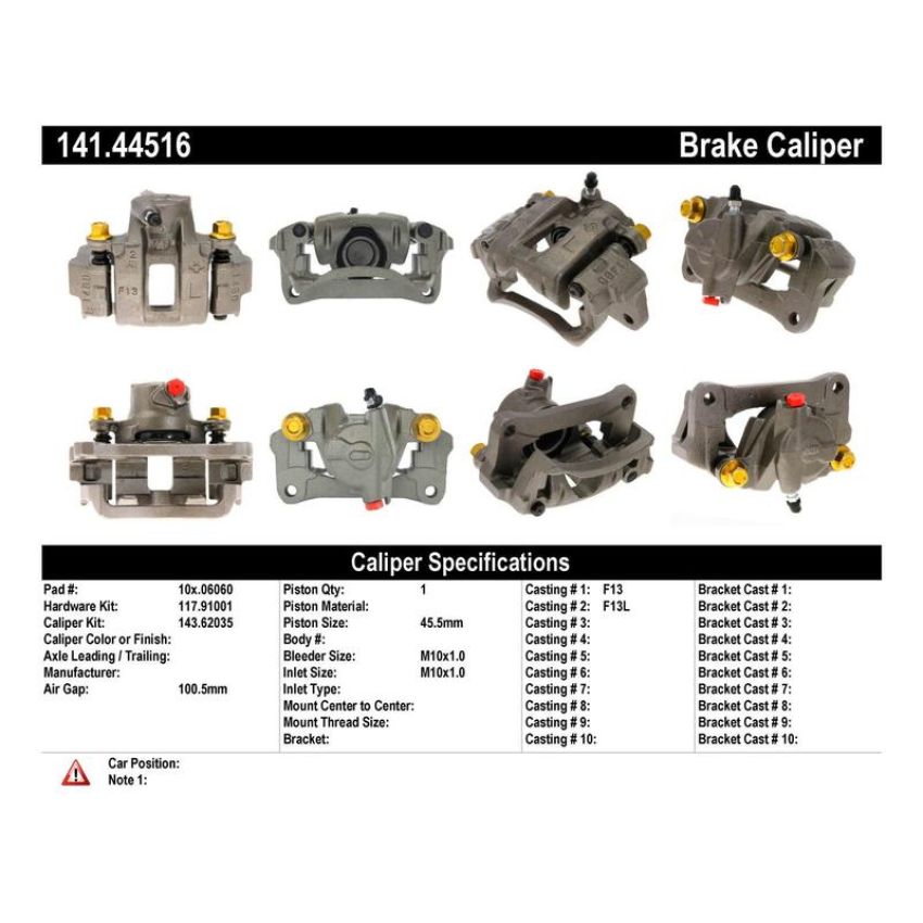 CENTRIC PARTS 141.44516 Centric Semi-Loaded Brake Caliper
