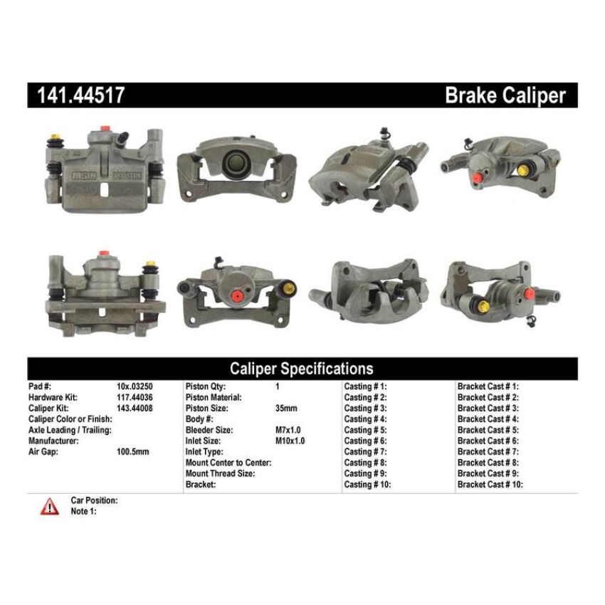 CENTRIC PARTS 141.44517 Centric Semi-Loaded Brake Caliper