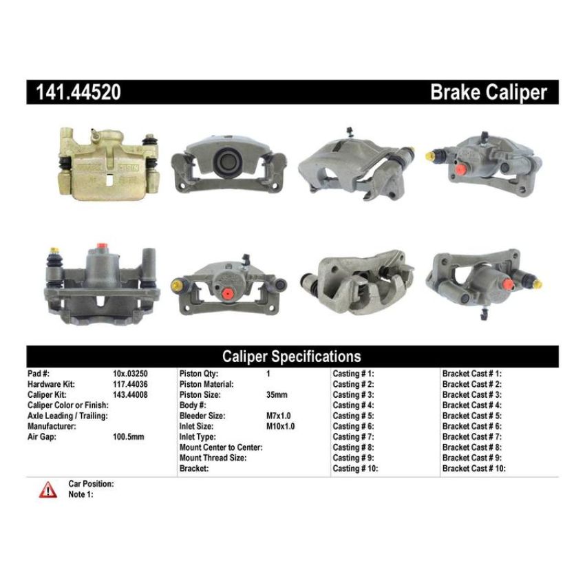 CENTRIC PARTS 141.44520 Centric Semi-Loaded Brake Caliper