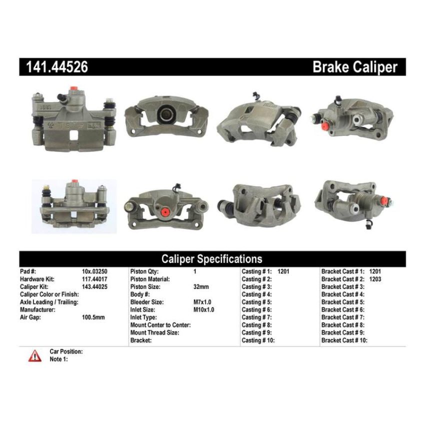 CENTRIC PARTS 141.44526 Centric Semi-Loaded Brake Caliper