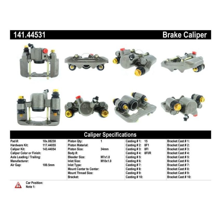 CENTRIC PARTS 141.44531 Centric Semi-Loaded Brake Caliper