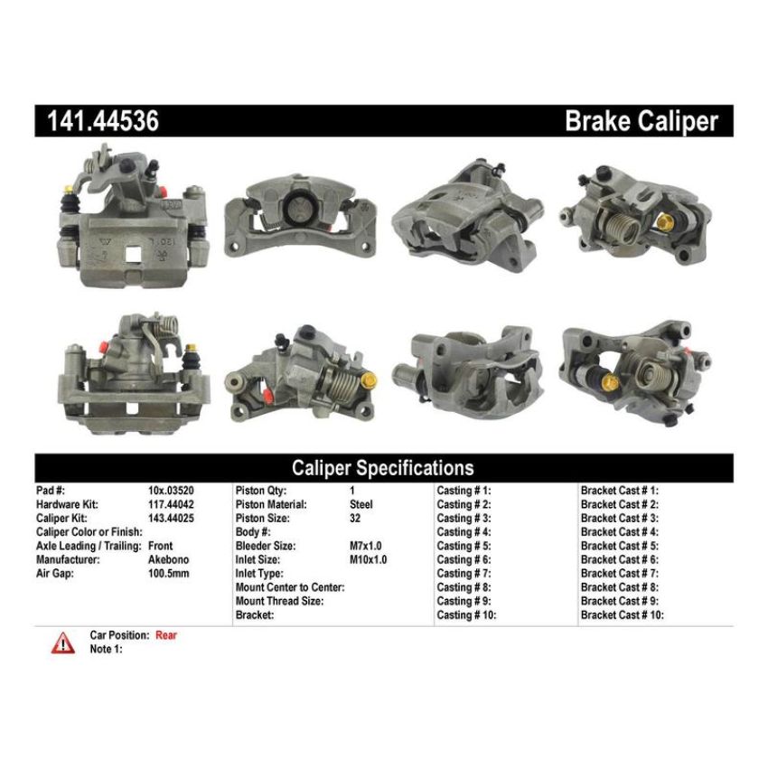 CENTRIC PARTS 141.44536 Centric Semi-Loaded Brake Caliper