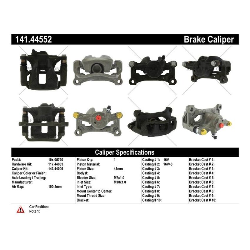 CENTRIC PARTS 141.44552 Centric Semi-Loaded Brake Caliper