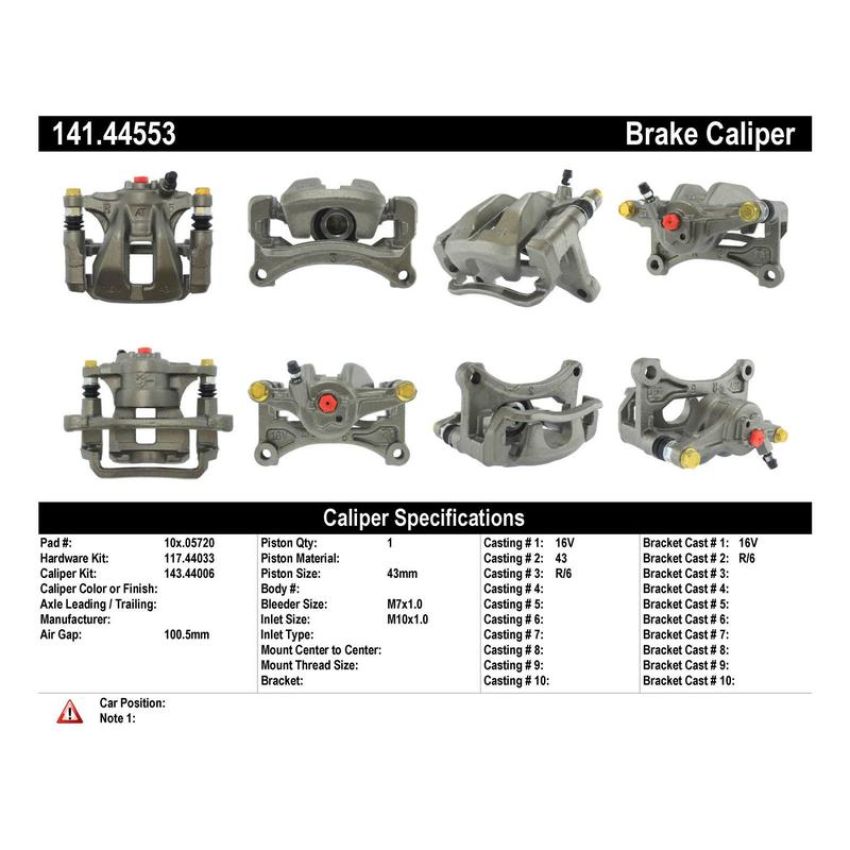 CENTRIC PARTS 141.44553 Centric Semi-Loaded Brake Caliper