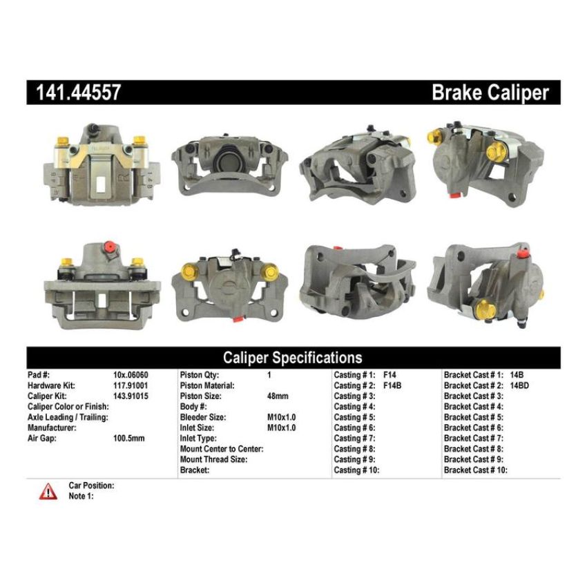 CENTRIC PARTS 141.44557 Centric Semi-Loaded Brake Caliper
