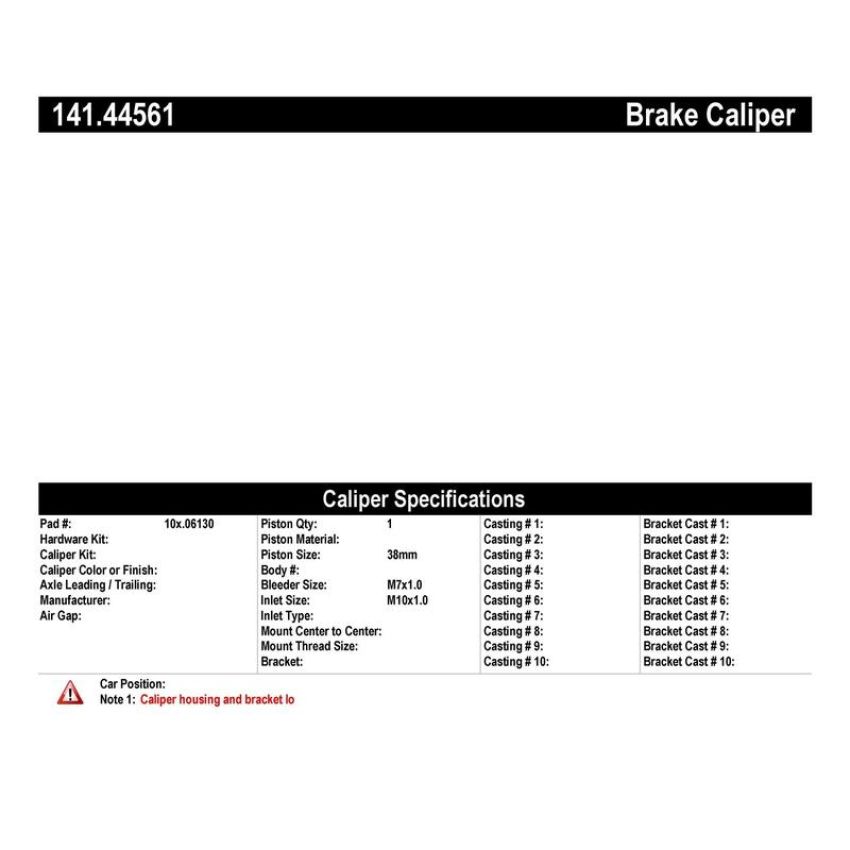 CENTRIC PARTS 141.44561 Centric Semi-Loaded Brake Caliper