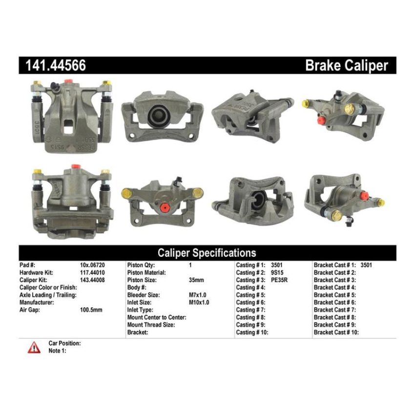 CENTRIC PARTS 141.44566 Centric Semi-Loaded Brake Caliper
