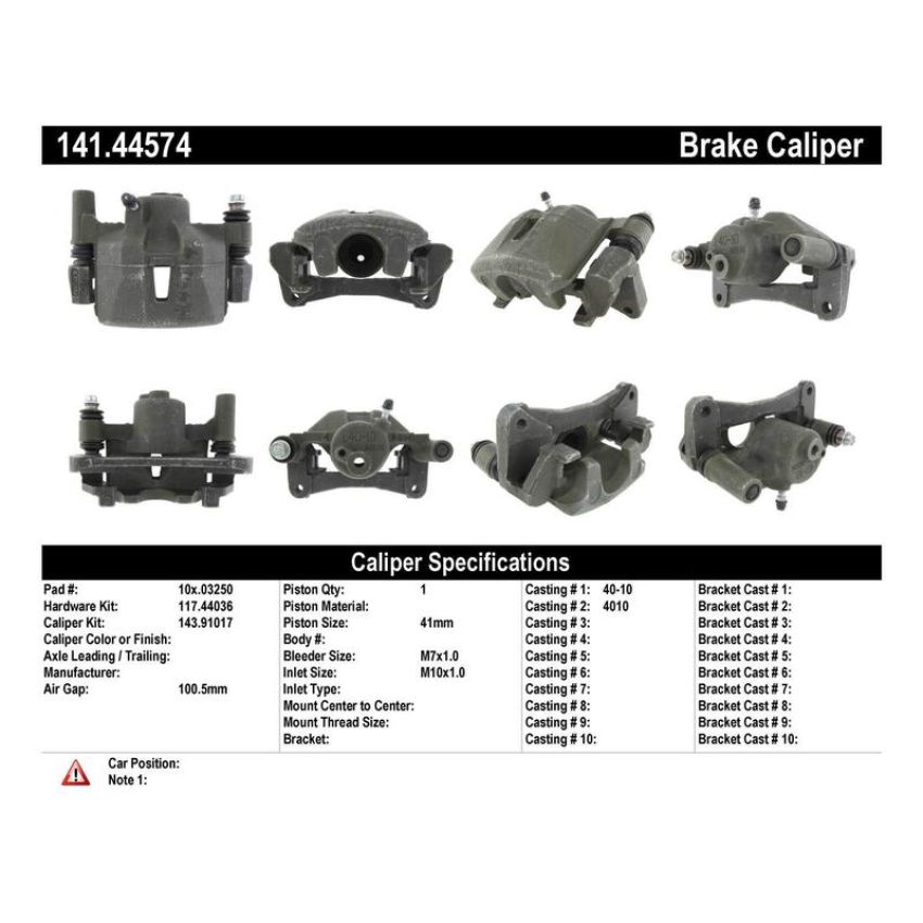 CENTRIC PARTS 141.44574 Centric Semi-Loaded Brake Caliper