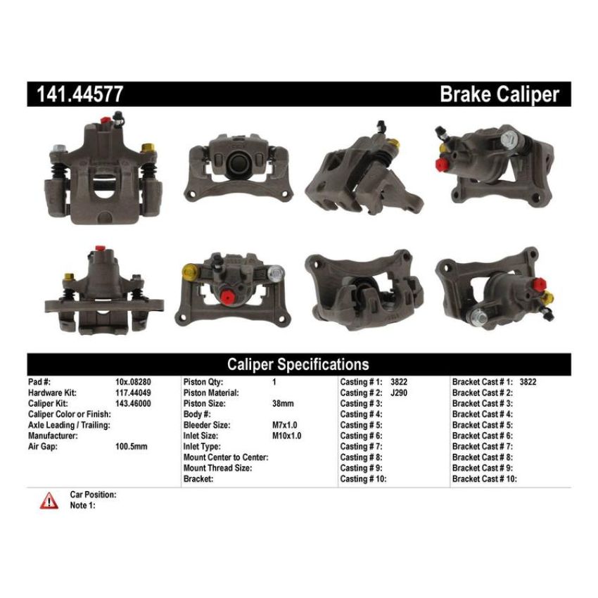 CENTRIC PARTS 141.44577 Centric Semi-Loaded Brake Caliper