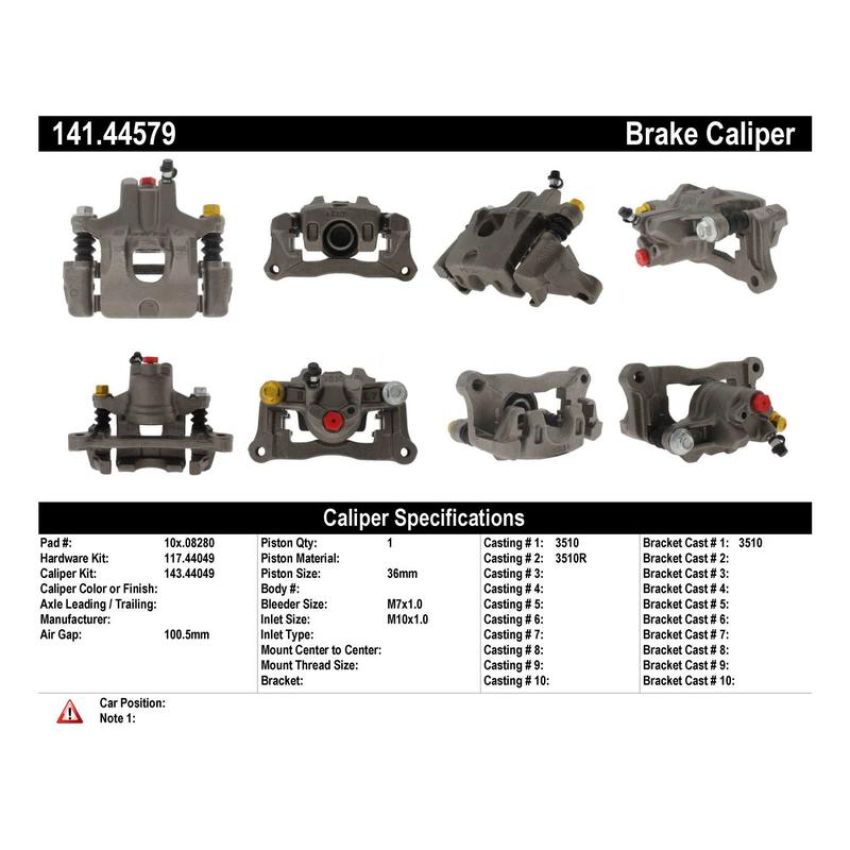 CENTRIC PARTS 141.44579 Centric Semi-Loaded Brake Caliper