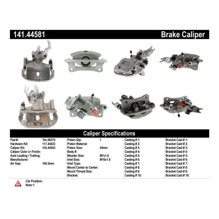 CENTRIC PARTS 141.44581 Centric Semi-Loaded Brake Caliper