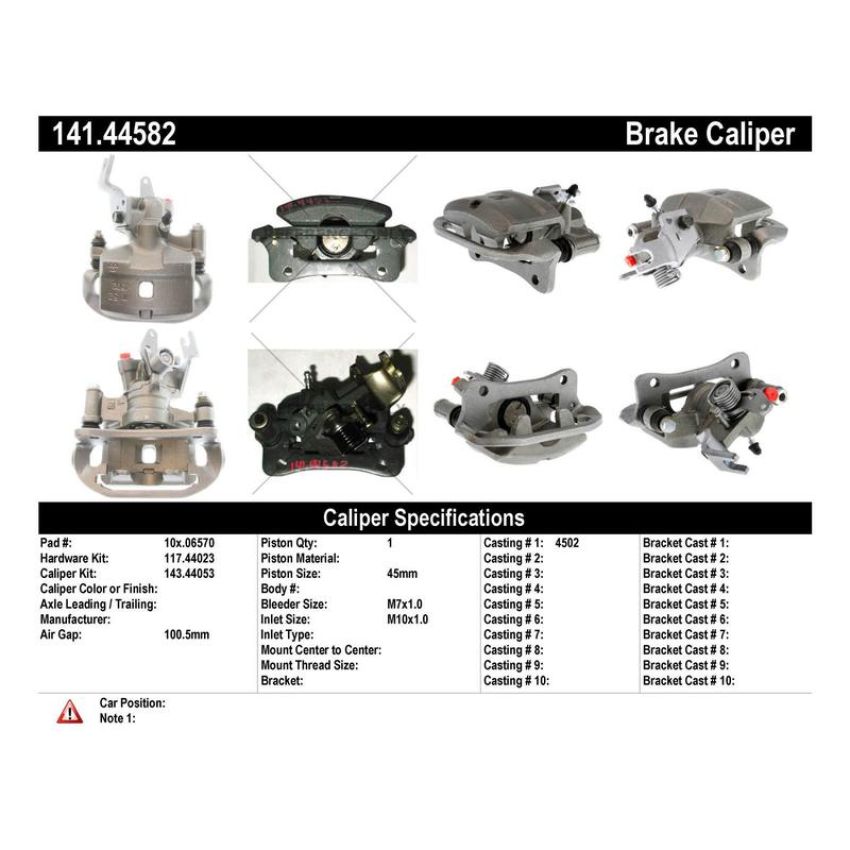 CENTRIC PARTS 141.44582 Centric Semi-Loaded Brake Caliper