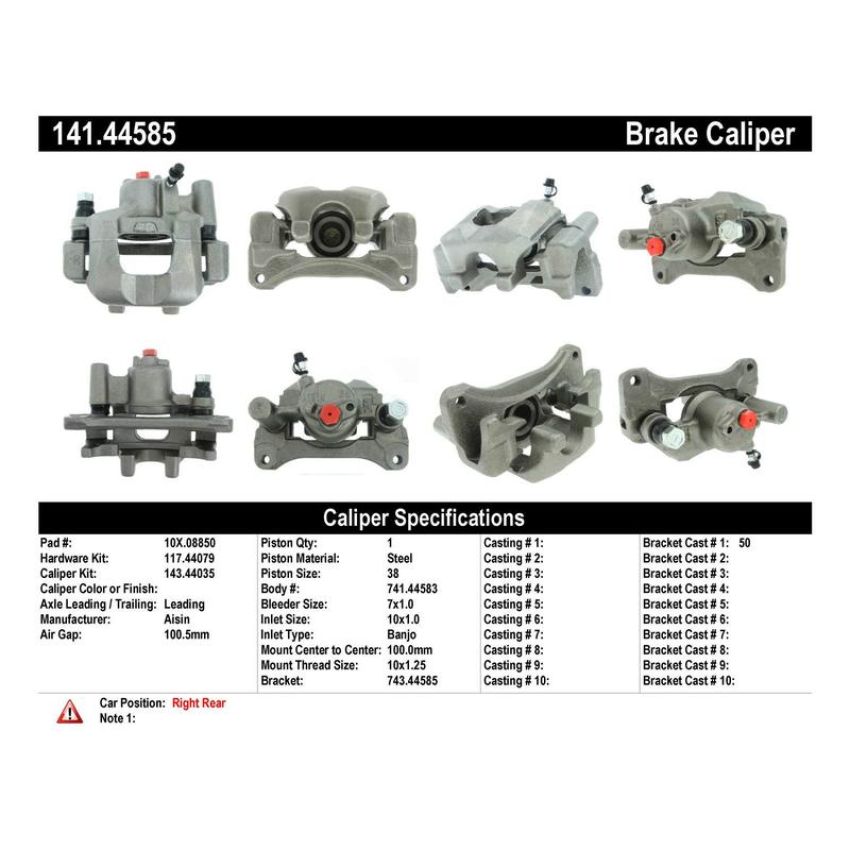 CENTRIC PARTS 141.44585 Centric Semi-Loaded Brake Caliper