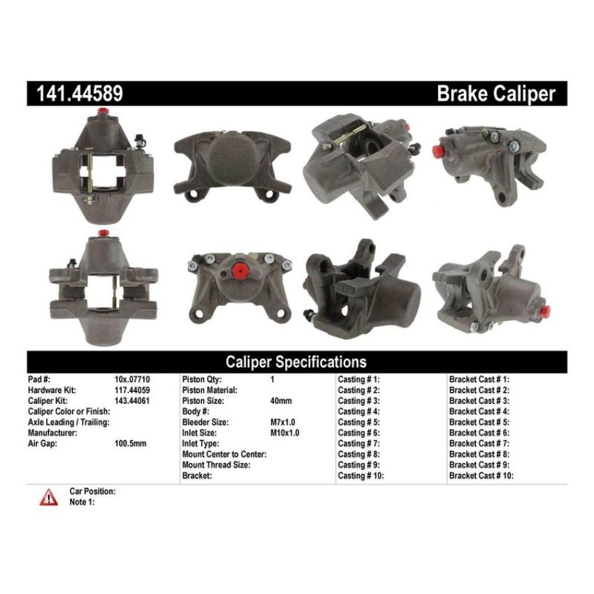 CENTRIC PARTS 141.44589 Centric Semi-Loaded Brake Caliper