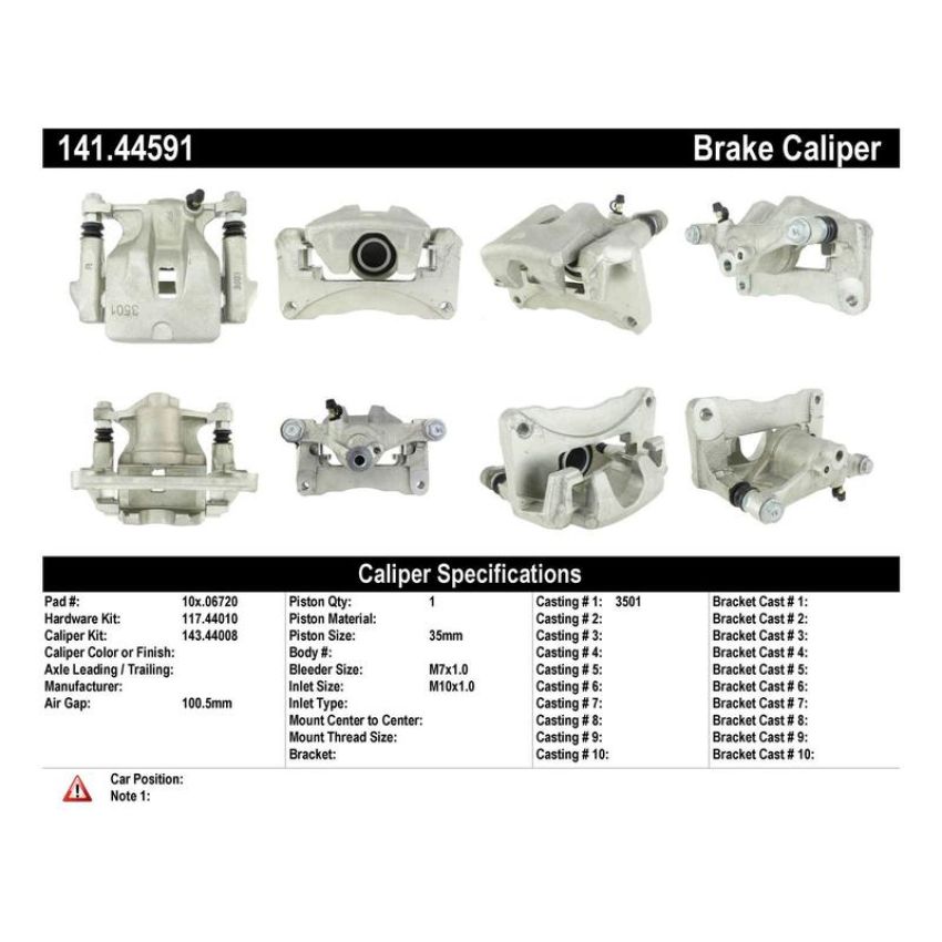 CENTRIC PARTS 141.44591 Centric Semi-Loaded Brake Caliper