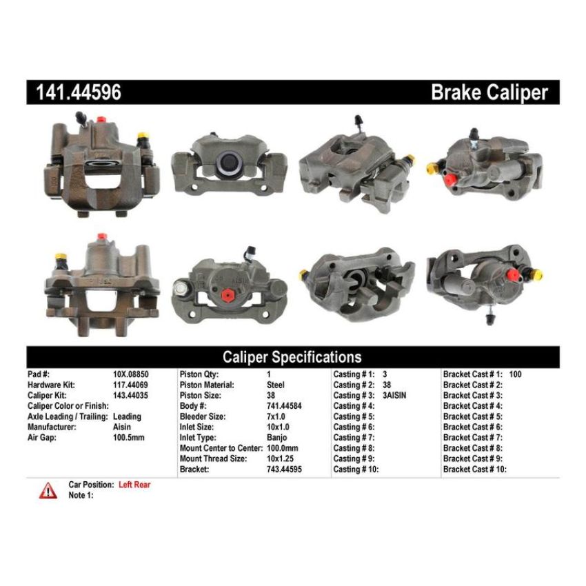 CENTRIC PARTS 141.44596 Centric Semi-Loaded Brake Caliper