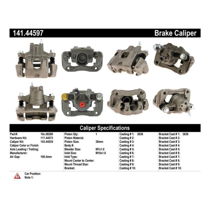 CENTRIC PARTS 141.44597 Centric Semi-Loaded Brake Caliper