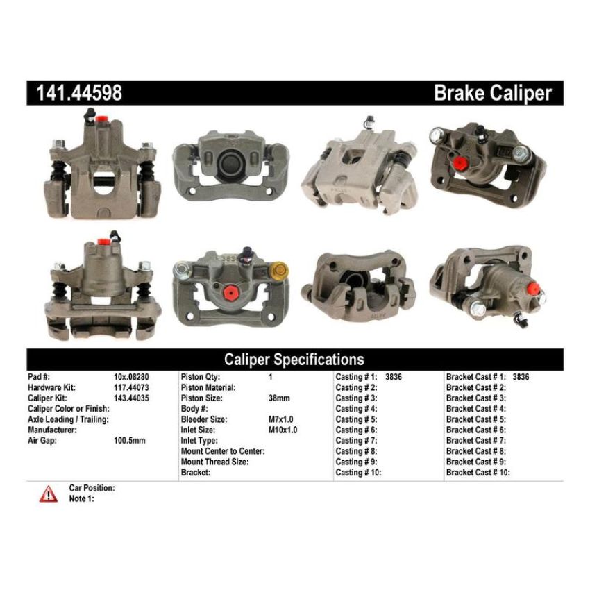 CENTRIC PARTS 141.44598 Centric Semi-Loaded Brake Caliper