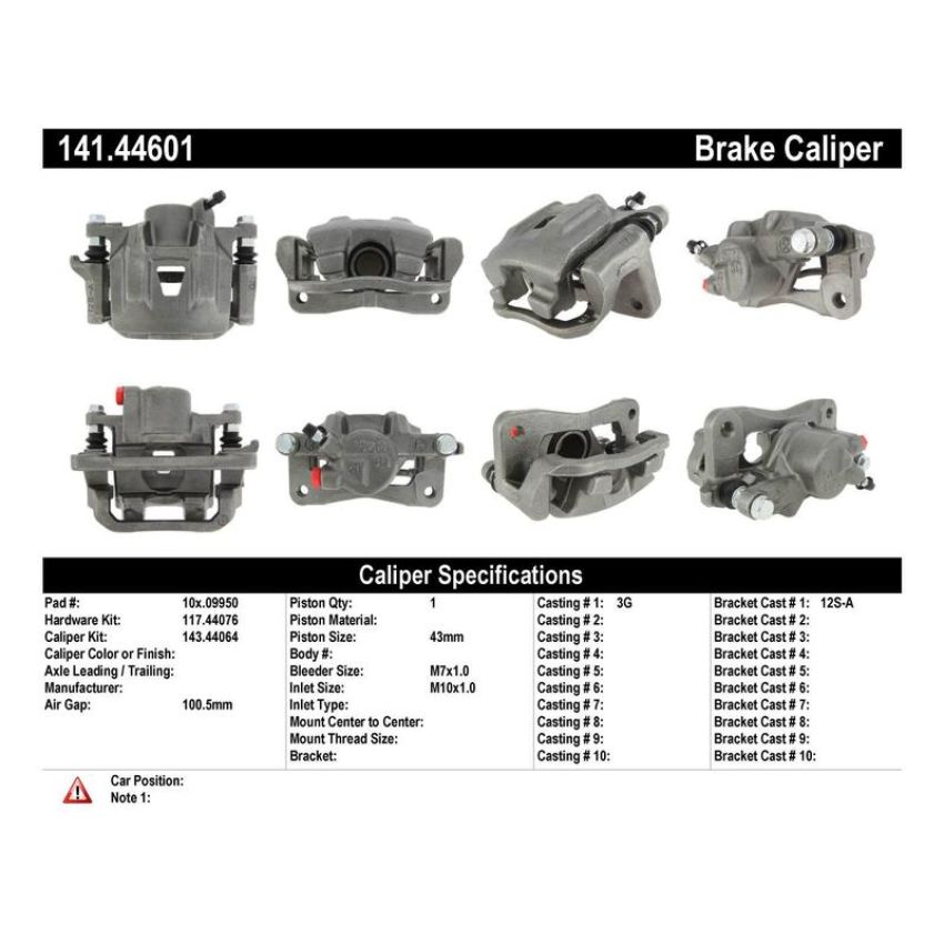 CENTRIC PARTS 141.44601 Centric Semi-Loaded Brake Caliper