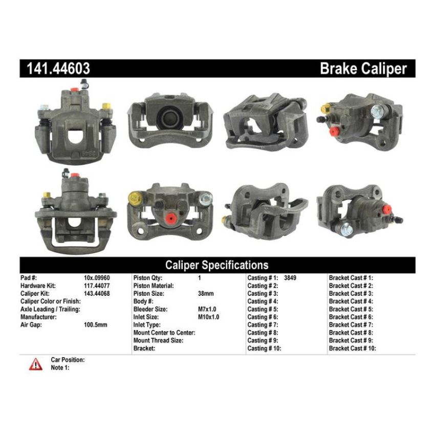 CENTRIC PARTS 141.44603 Centric Semi-Loaded Brake Caliper