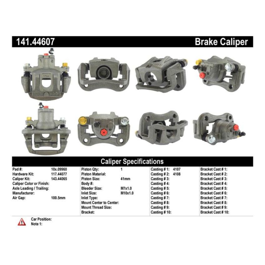 CENTRIC PARTS 141.44607 Centric Semi-Loaded Brake Caliper