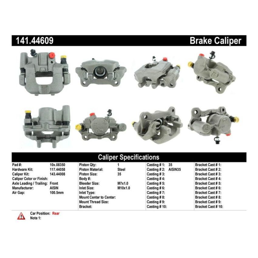 CENTRIC PARTS 141.44609 Centric Semi-Loaded Brake Caliper