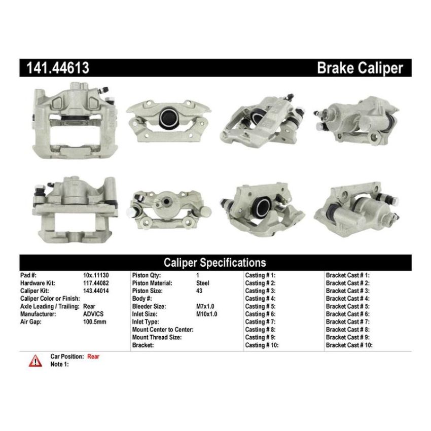 CENTRIC PARTS 141.44613 Centric Semi-Loaded Brake Caliper