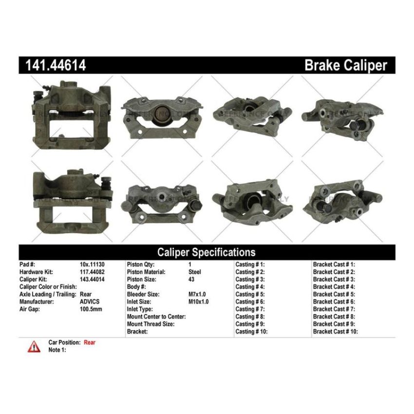CENTRIC PARTS 141.44614 Centric Semi-Loaded Brake Caliper