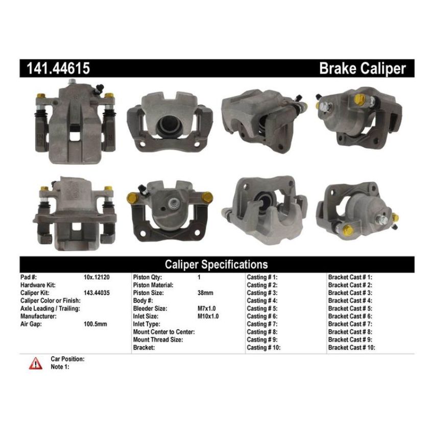 CENTRIC PARTS 141.44615 Centric Semi-Loaded Brake Caliper